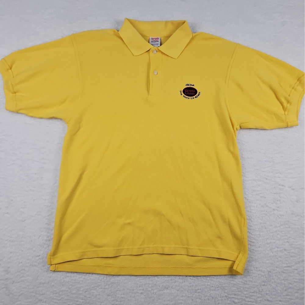 Vintage Victoria Cruises Yangtze River Mens L China Polo 90s